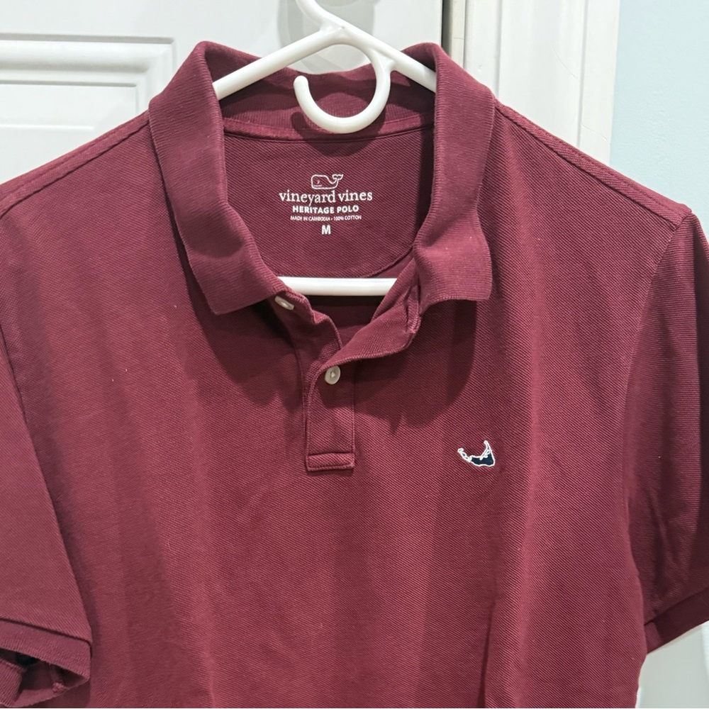 Vineyard Vines Men's Burgundy Polo Shirt